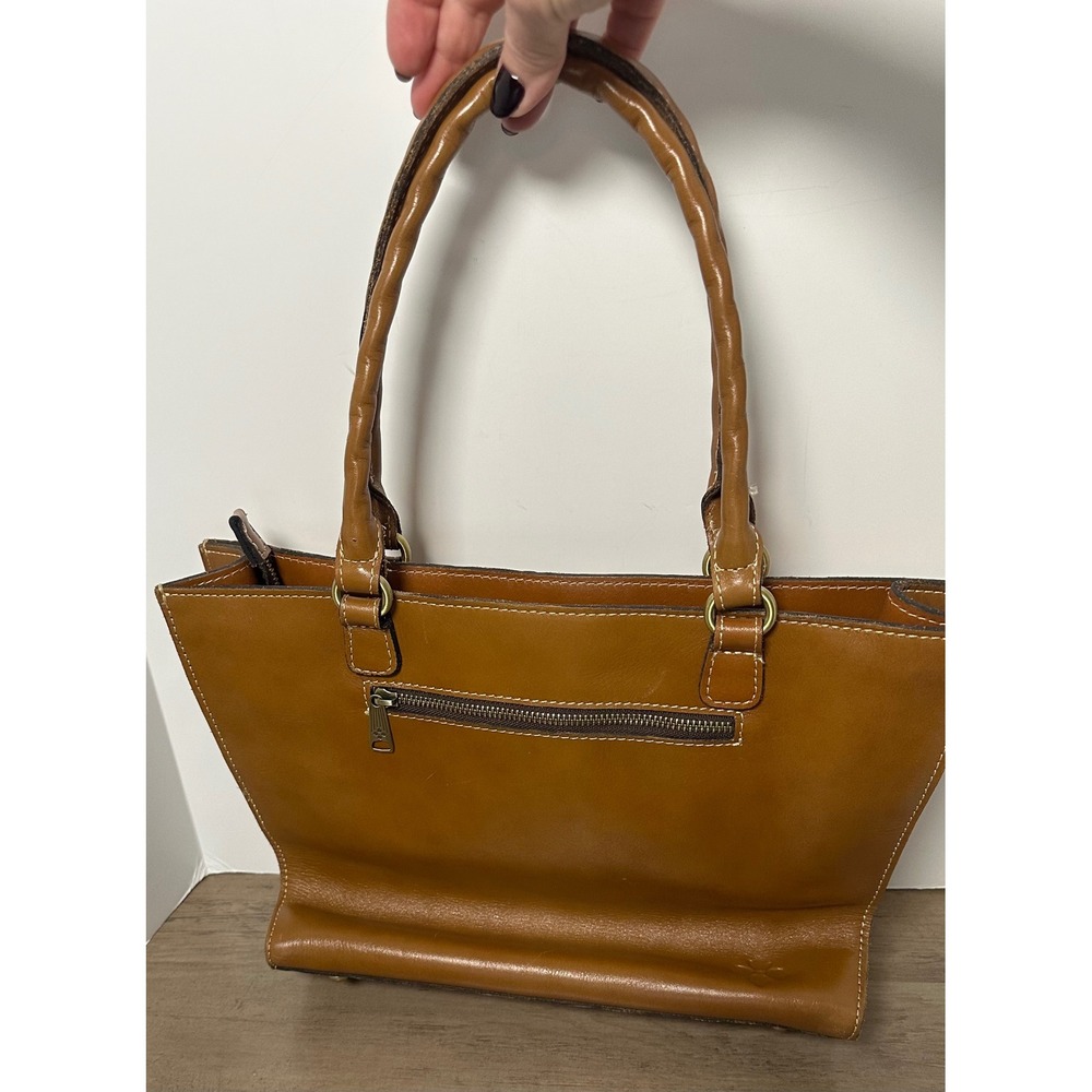 Patricia Nash Tooled Leather Tote Bag Cognac Brown Satchel Shoulder Bag - Picture 2 of 10